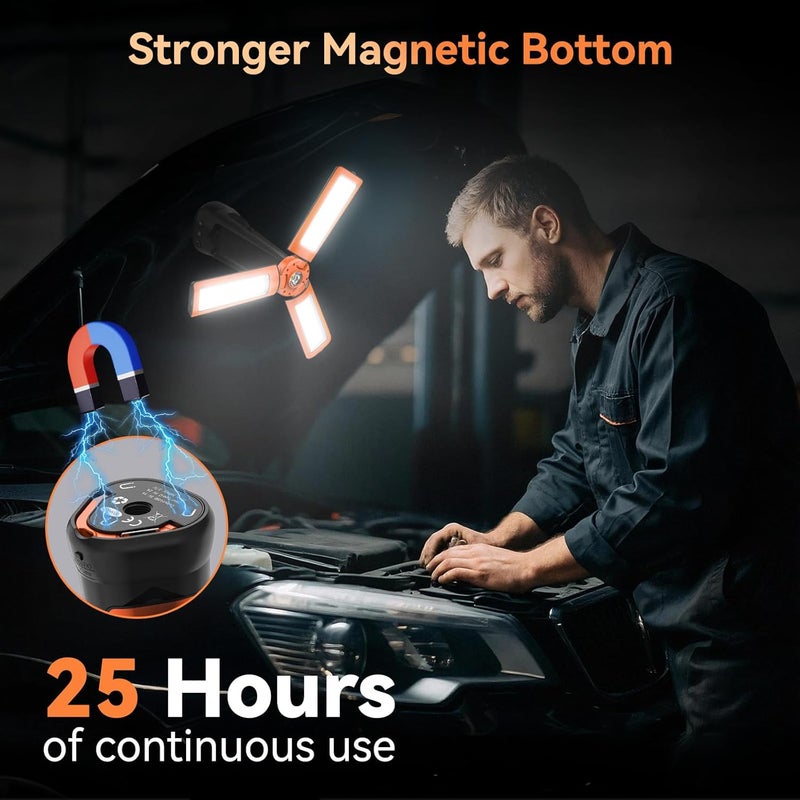 Dimgogo Rechargeable Camping Light with Stand 7ft Max Height, 15000mAh Portable Cordless LED Work Light, 5500 Lumen 6500/4500/3500K Dimmable Emergency Flashlight with Detachable Tripod, Orange - Image 5